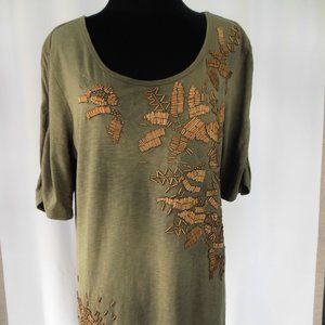 Style & Co. Beaded Embroidered Shirt